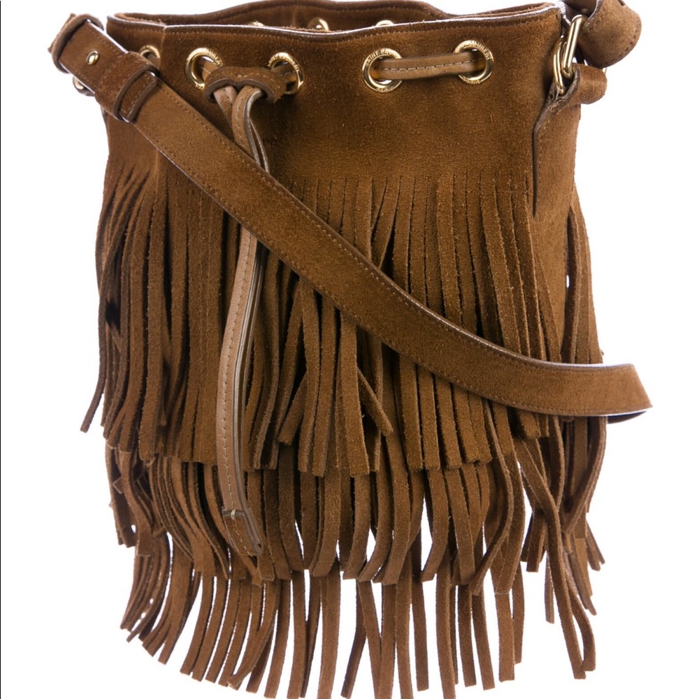 Saint Laurent bucket bag with suede fringe